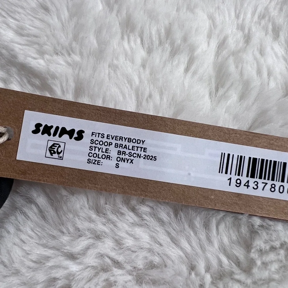 SKIMS Fits Everybody Scoop Bralette Onyx Black BR-SCN-2025 Womens Size Small NEW - Picture 9 of 11